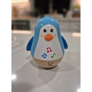 Hape Penguin Wobbler Musical‎ Toy Wooden Roly Poly Developmental